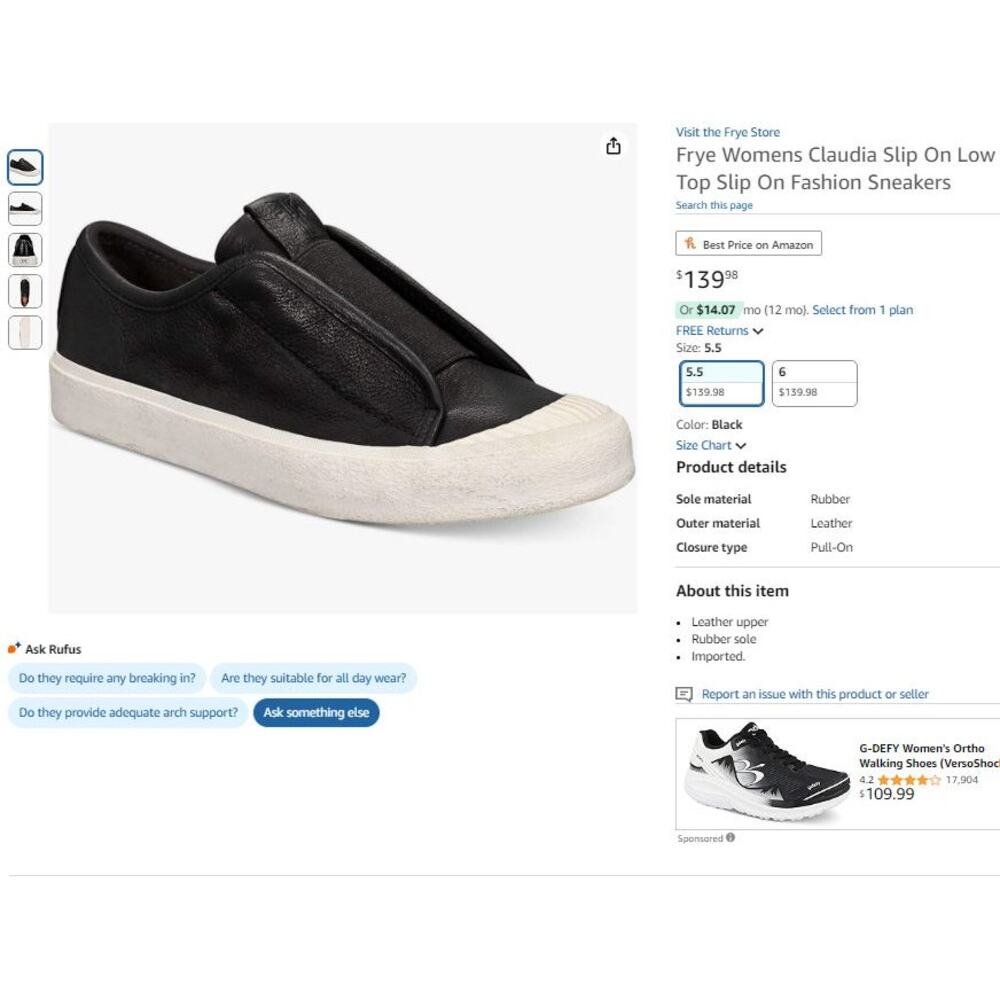 Frye Womens 7.5 Silver Sneakers Claudia Low Top Slip On Metallic Gray - Picture 2 of 9